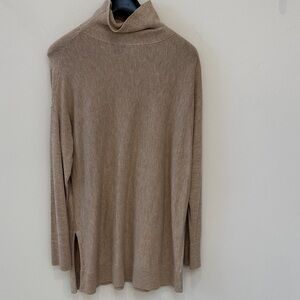 LOFT Cozy Brown Turtleneck Tunic Sweater